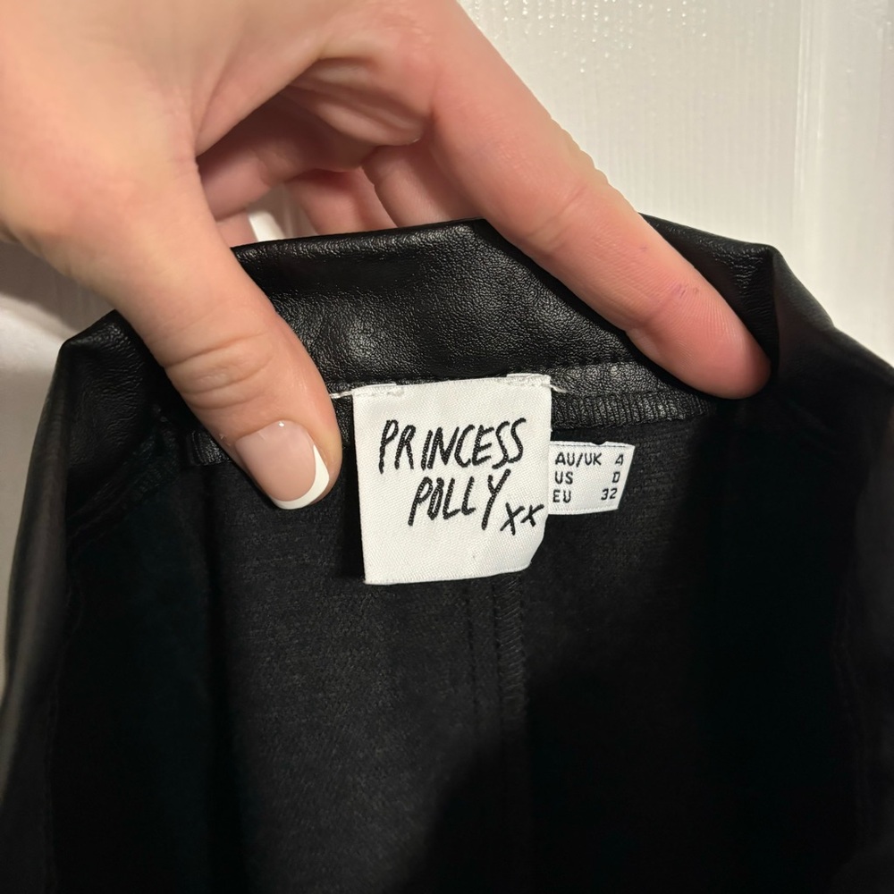 Princess Polly Black Leather Pants - Picture 5 of 8